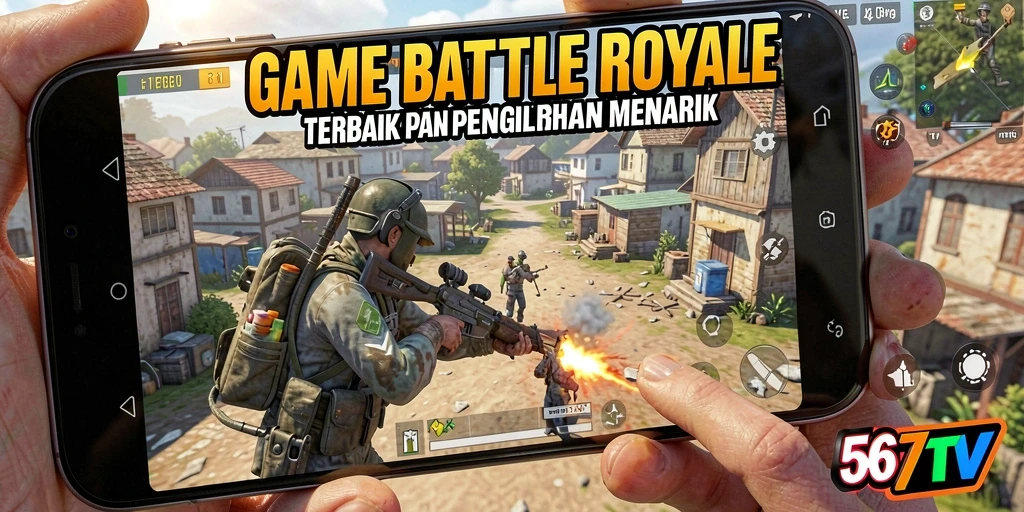 Screenshot utama 567TV menunjukkan suasana pertarungan intens di arena Battle Royale.