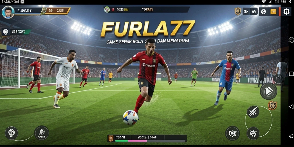Tangkapan layar gameplay FURLA77 menampilkan aksi seru sepak bola.