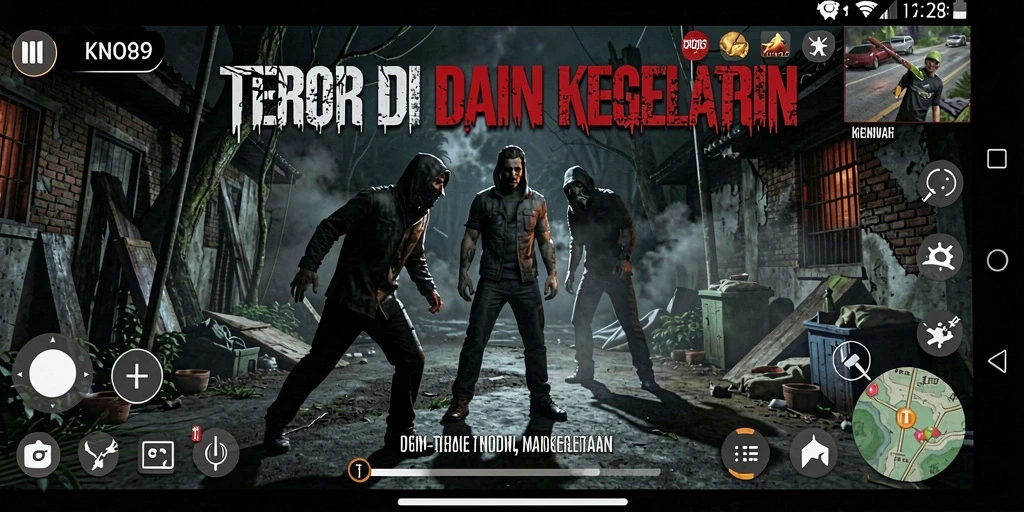 Screenshot menampilkan ancaman menakutkan di dalam game KNO89.
