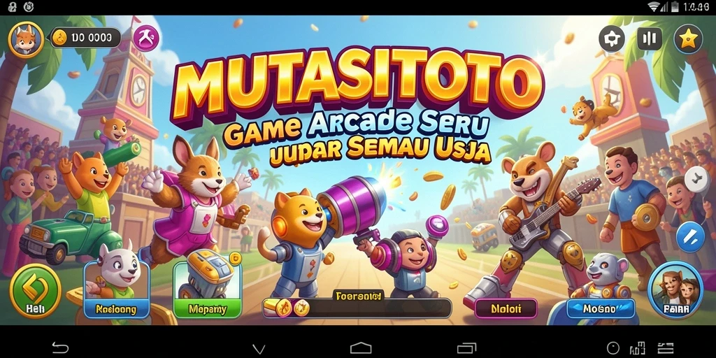 Screenshot gameplay seru dari MUTASITOTO yang menunjukkan aksi arcade.