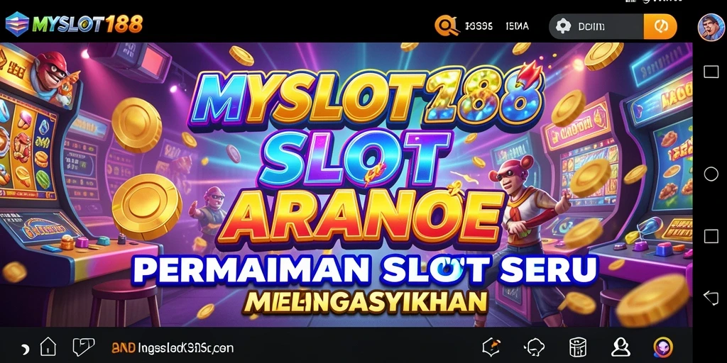 Tampilan gameplay MYSLOT188 dengan mesin slot yang berwarna-warni.