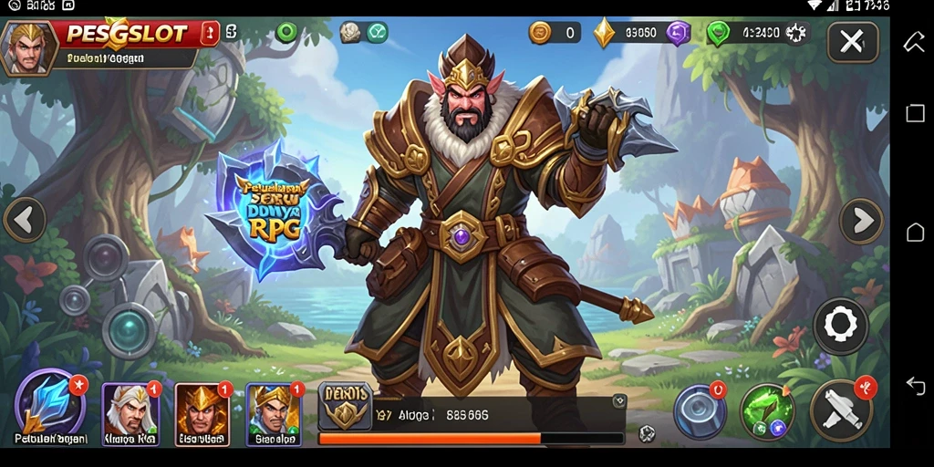 Gameplay PESGSLOT menampilkan karakter beraksi dalam pertempuran epik.