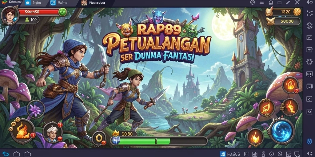 Gameplay mendebarkan dalam RAP89 dengan dunia petualangan penuh warna.