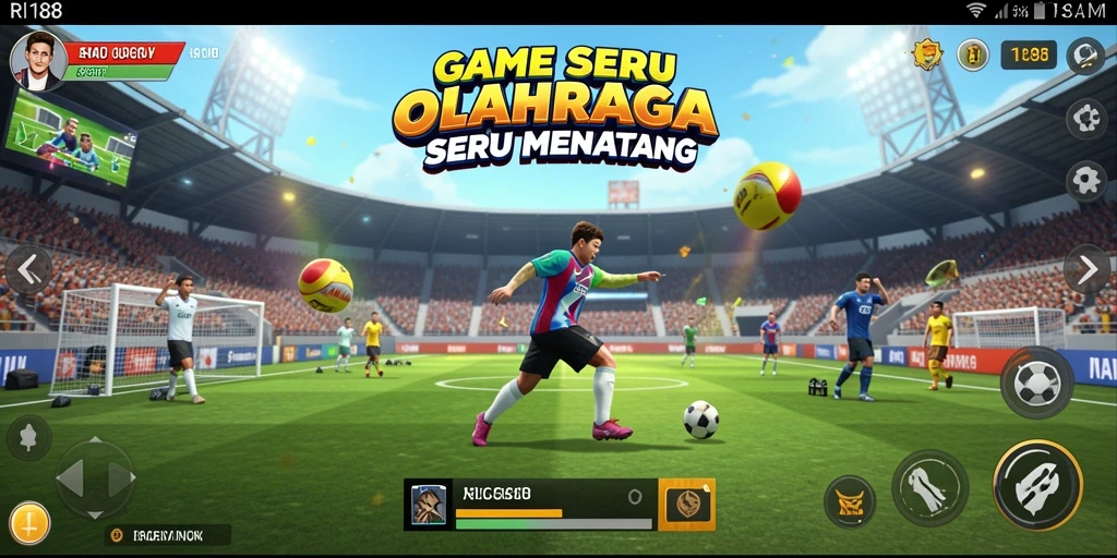 Screenshot utama RI188 menampilkan aksi seru dalam permainan olahraga.
